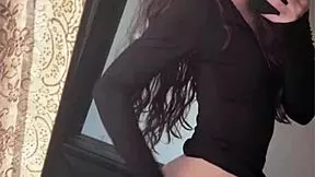 Petite Brunette Masturbates In Front Of Mirror