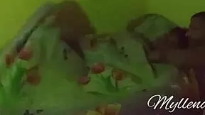 This teen girl is having intense anal sex in half light, it's so hot and sexy