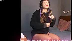 Bonneyuwu Masturbates With Transparent Dildo On Bed!