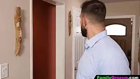 Group rubdown turns into wild ass fucking after work 😈🍑