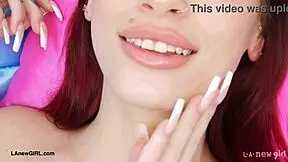 i'm a striking red-haired beauty showing my sexy body