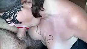 watch cum drip down the beautiful milf's face as she swallows the young cock, doesn't she crave it
