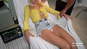 the fake doctor exam turned into a squirting session while her husband waited outside