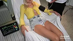 the fake doctor exam turned into a squirting session while her husband waited outside