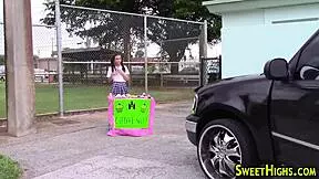 petite teen receives facial after oral