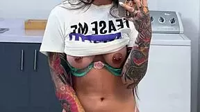 big titty latina has wild orgasm masturbating quickie before work