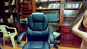 teen secretary masturbates with anal play in the office