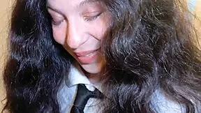 schoolgirl hesitates but lets me fuck her tight pussy