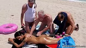 Old Step Dad And Two Compeers Daughters Staycation With A Latin Hottie