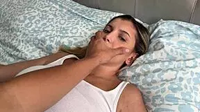 Shh, don't scream as I fuck my stepdaughter while stepmom is next door