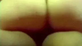 hottie rubs her pussy while riding a big dick.