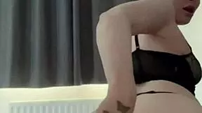 British girl performs solo toy play on webcam