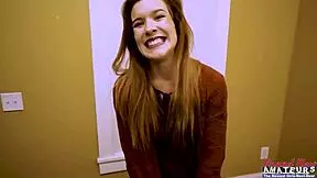 innocent ginger hottie keaton dildo fucks her pussy and gets deeply banged