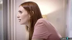 Voyeur neighbor preys on teen 18+ while her family is away, spying on her petite body.