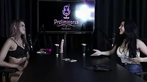 Morena demonstrates blowjob and shows huge tits