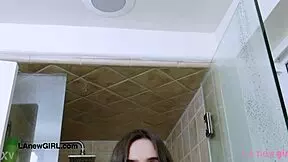 gorgeous czech model enjoys a relaxing shower