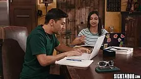 horny huge tits teen hailey rose saves job with dirty knowledge