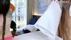 teen girls flaunting their asses in bikinis at the beach