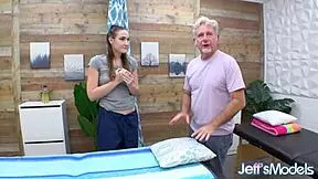 Petite masseuse aids grandpa's chubby bang with Sara Star