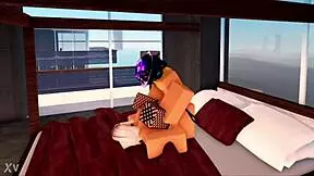 Blonde teen model Sophie returns and has fun with her headless manager in Roblox