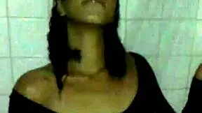 Shower slut gets golden shower orgasm!