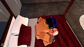 Blonde teen model Sophie returns and has fun with her headless manager in Roblox