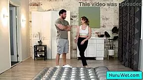 Busty Redhead Teen Masseuse Prepares Client for Nuru Massage