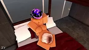 Blonde teen model Sophie returns and has fun with her headless manager in Roblox