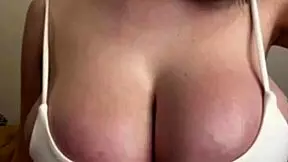 stepmother with big milky tits masturbates and fucks