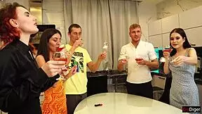 students celebrate new years eve at party and fuck group sex