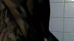 Shower slut gets golden shower orgasm!