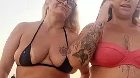 Talking Dirty On Beach With Naughty Friend Then Taking Novice's Virginity