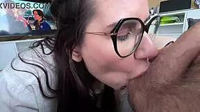 Sexy brunette receives facial close-up teaser