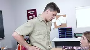 Did the uniformed teen get cummed on?