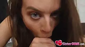 Beautiful girl enjoys a fun time with her stepbrother.