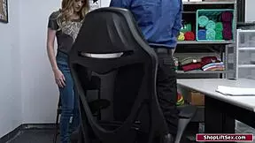 The shoplifter gets caught and fucked by the security officer