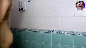 I'm bathing and cleaning my pussy, waiting for my husband to return.