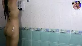 I'm bathing and cleaning my pussy, waiting for my husband to return.