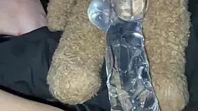 arabian snowwhite fucks herself with glass dildo in los angeles.