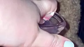 arabian snowwhite fucks herself with glass dildo in los angeles.