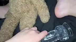 arabian snowwhite fucks herself with glass dildo in los angeles.