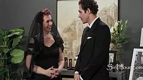 Jayden fucks grieving GILF Ruby at funeral