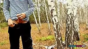 Young man desires mature woman for outdoor couple sex