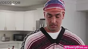 Step dad and son fuck alyx star hard!