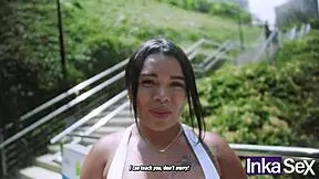 Andrea Andrade's Busty Teen Body Tricked by Fake Trainer in Peruvian Jungle