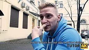 Will this brunette cougar teach the shy guy her sex lesson?