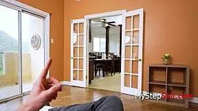 Nerdy stepdaughter with perky tits sucks my cock! 😏