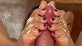oily footjob with a latina whore
