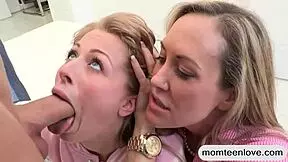 Huge boobs mature milf brandi love amazing threesome session