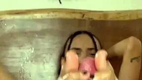 oily footjob with a latina whore